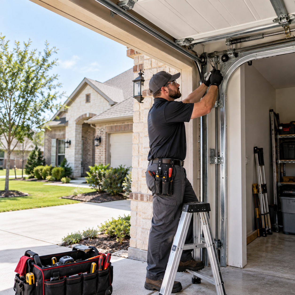 Professional new garage door installation and replacement service in Rosharon TX