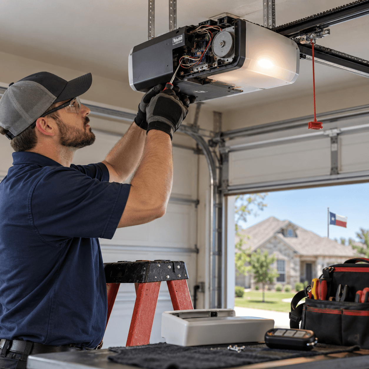 Garage door opener motor and automatic access system repair in Rosharon Texas