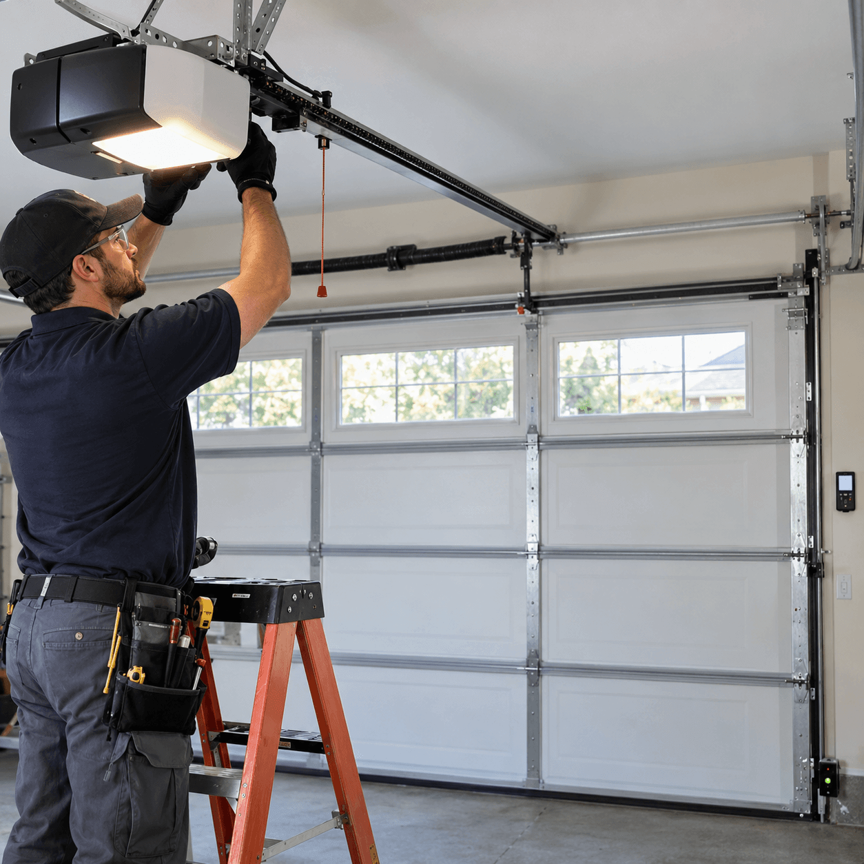Garage door opener compatibility checked during installation in Rosharon TX