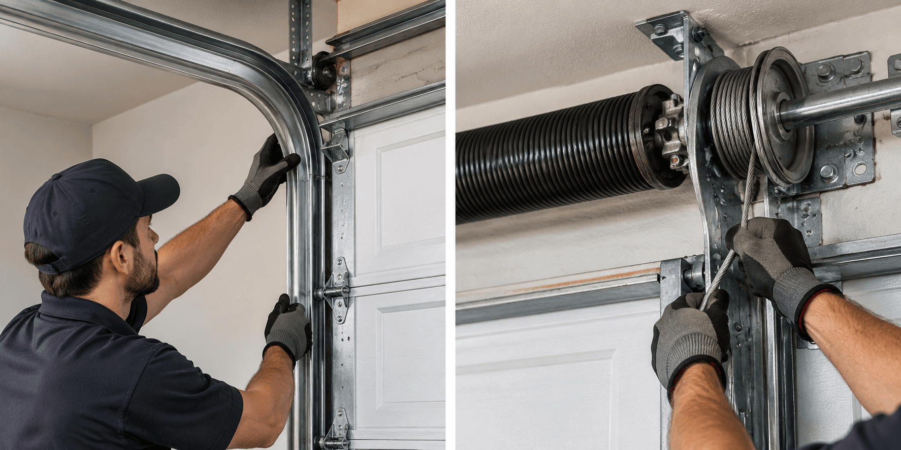 Garage door track installation and alignment in Rosharon TX