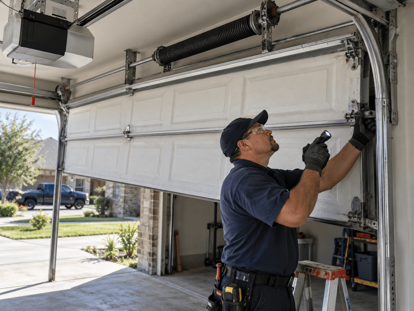 Garage door cable and drum inspection in Rosharon TX