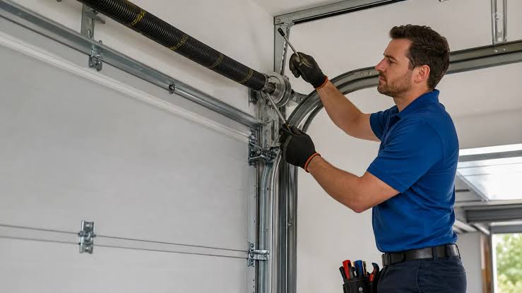 Garage door panel and track alignment in Rosharon TX