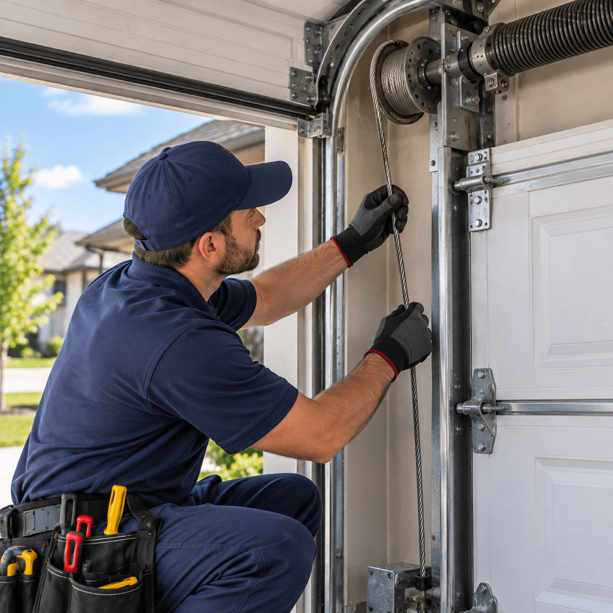 Residential garage door cable inspection and repair in Rosharon TX