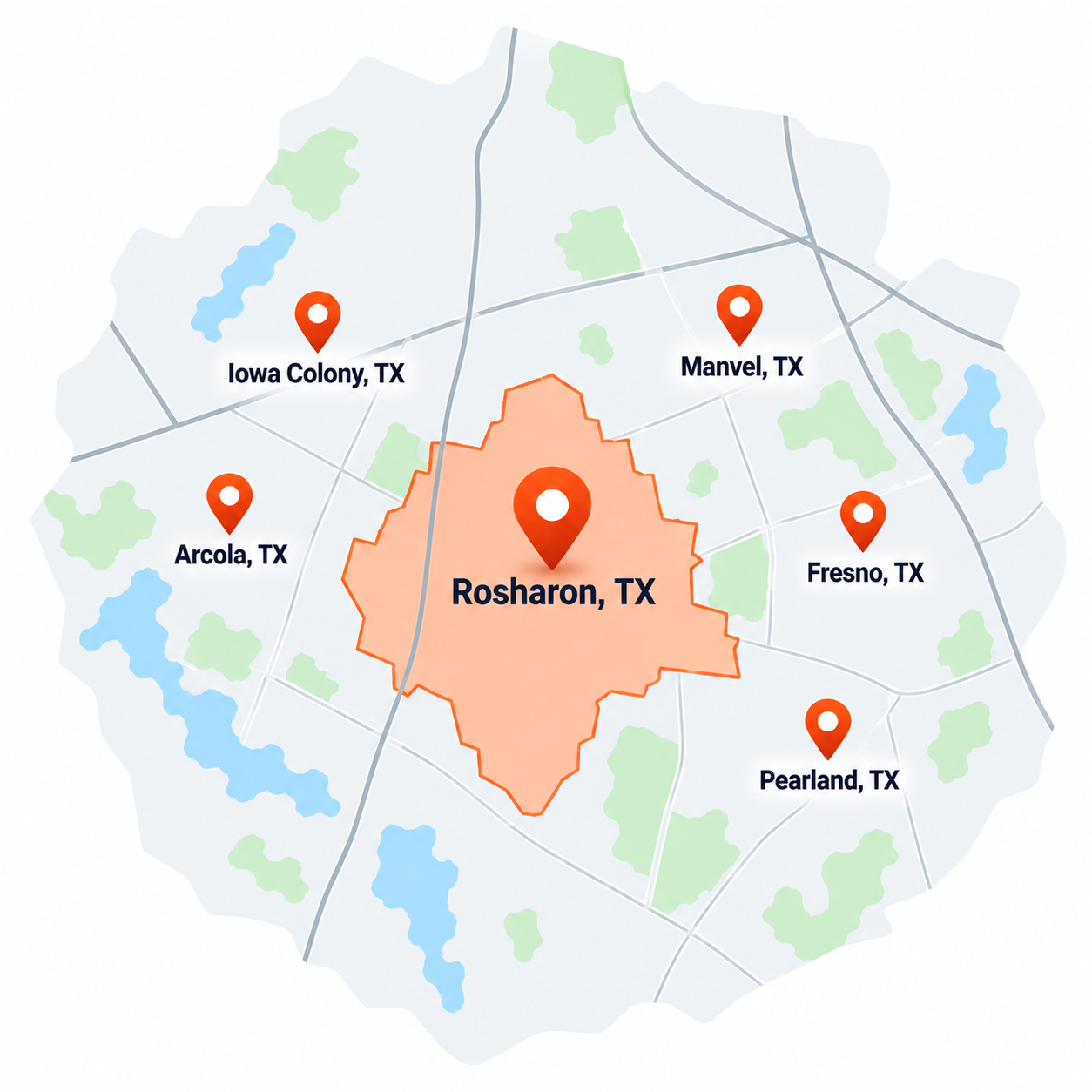Garage door service locations around Rosharon Texas