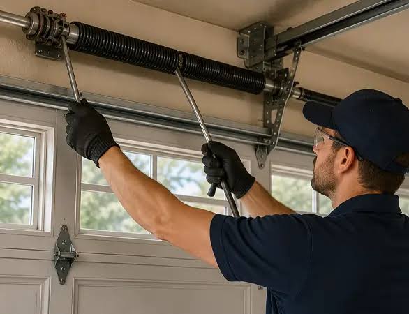 Garage door spring inspection and cycle life evaluation in Rosharon TX