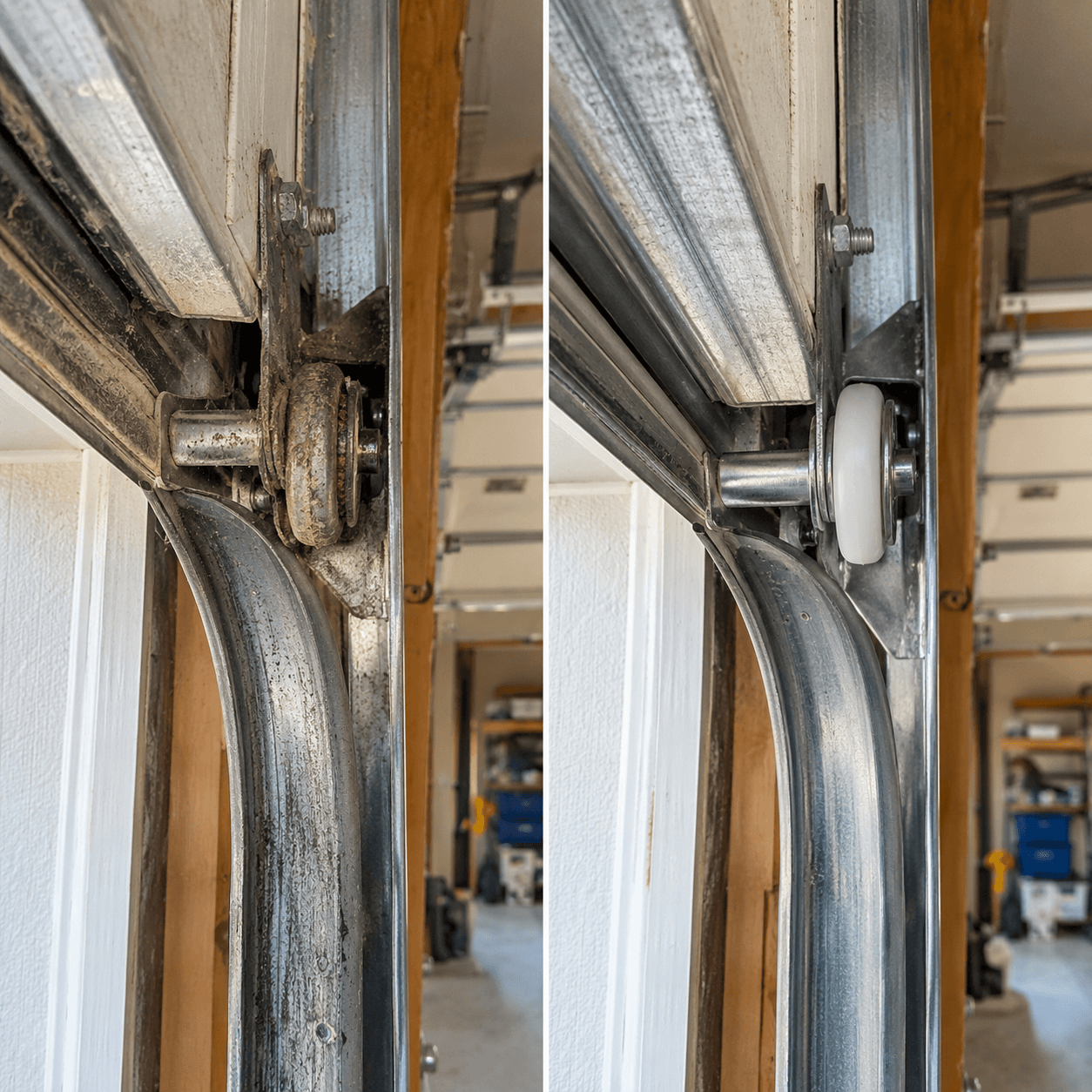 Horizontal garage door tracks in Rosharon TX