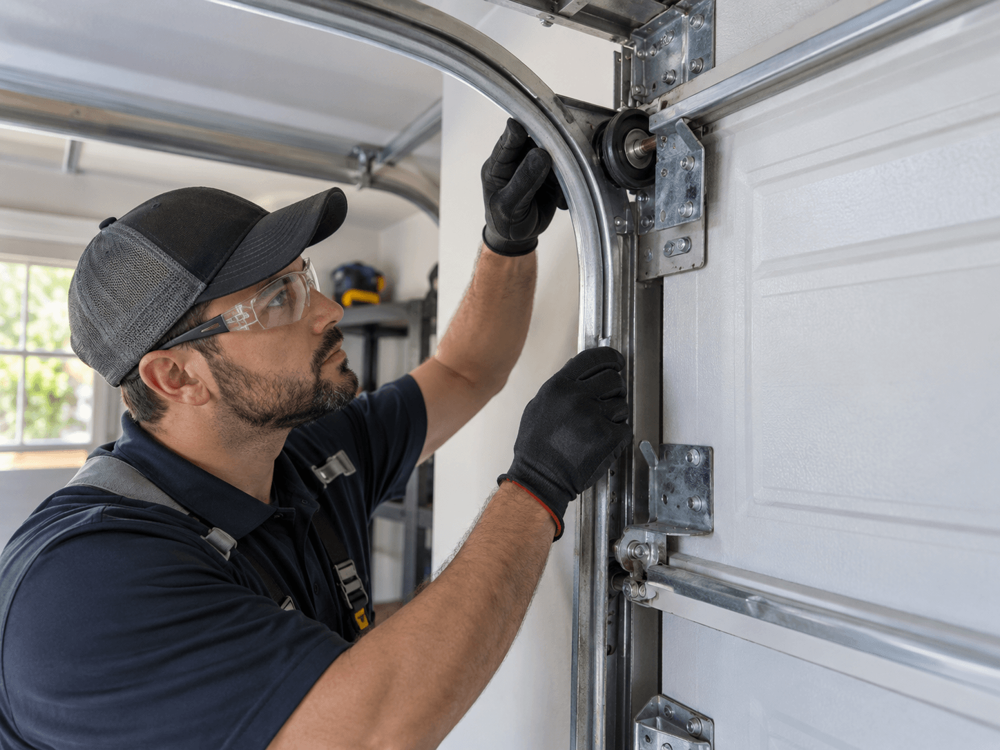 Loose garage door track brackets in Rosharon TX