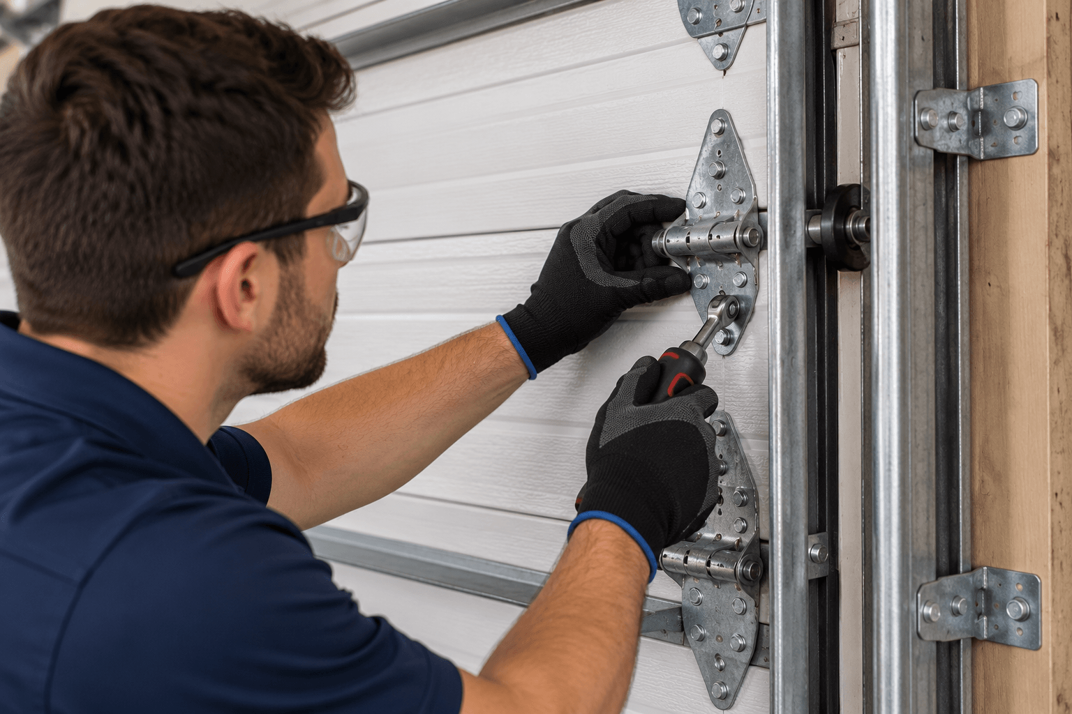 Off-track garage door with displaced roller in Rosharon TX